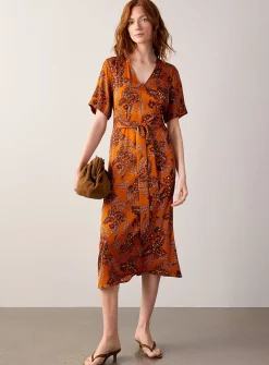 Spicy bouquet silk dress