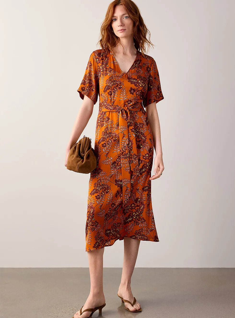 Spicy bouquet silk dress