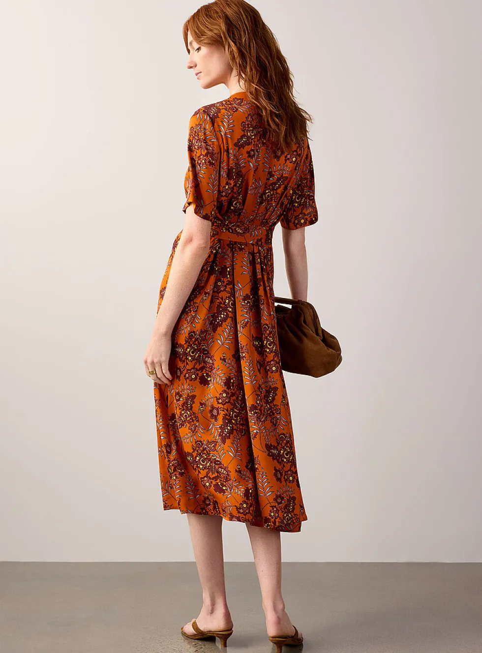 Spicy bouquet silk dress