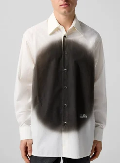 Spray paint print poplin shirt