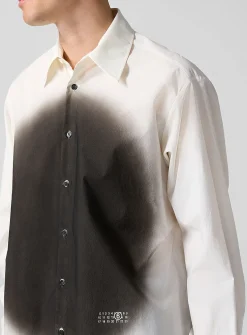 Spray paint print poplin shirt