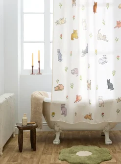 Spring cats shower curtain