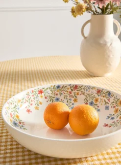 Spring flowers large serving bowl