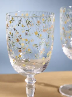 Spring flowers wine glasses