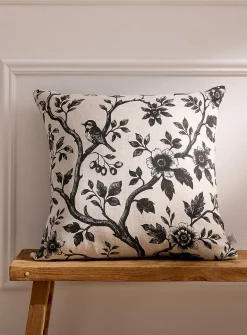 Spring morning linen-blend removable-cover cushion