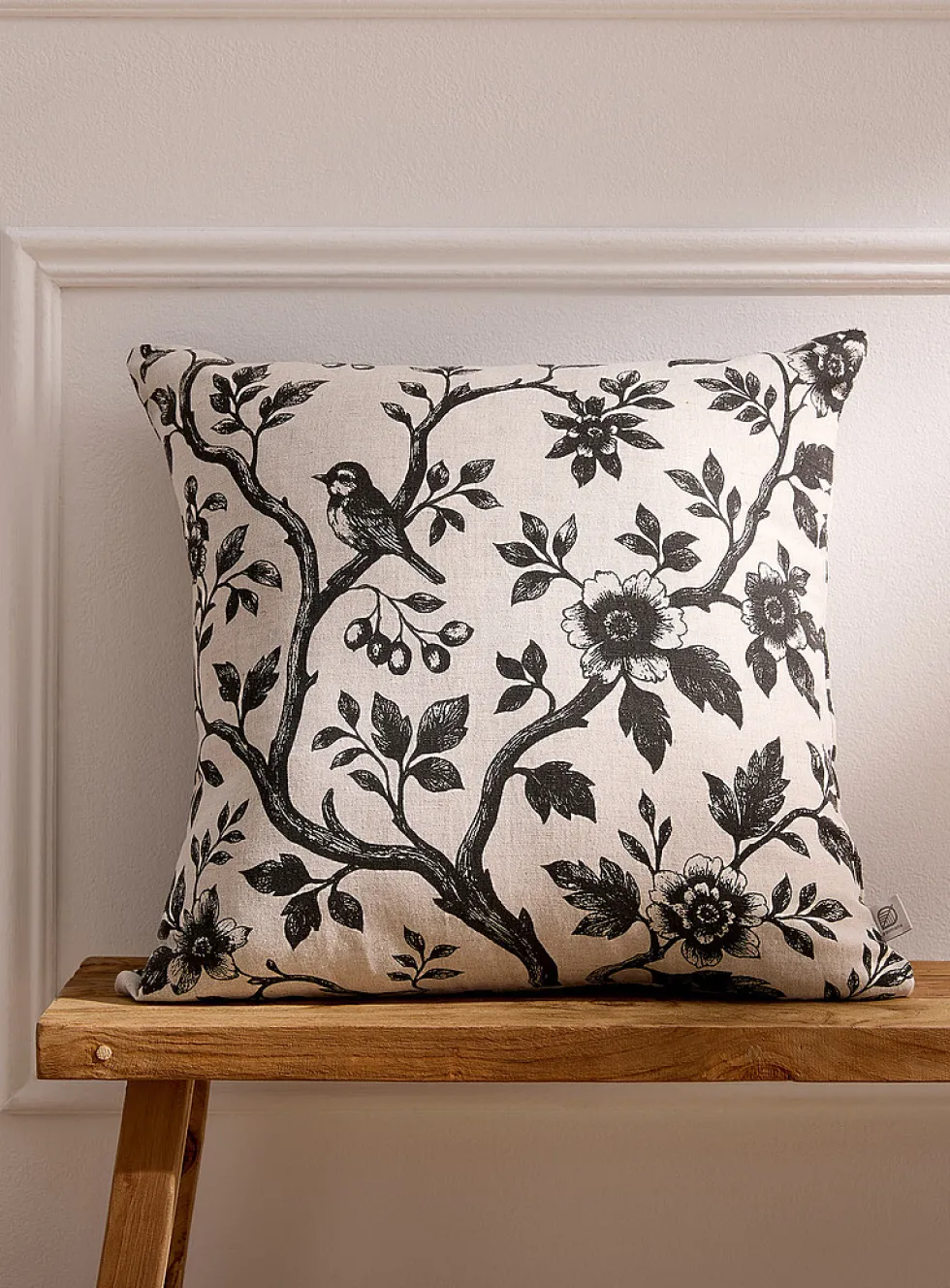 Spring morning linen-blend removable-cover cushion