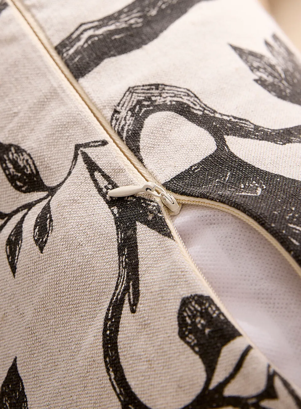 Spring morning linen-blend removable-cover cushion