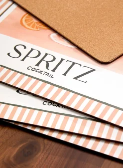 Spritz laminated cork placements