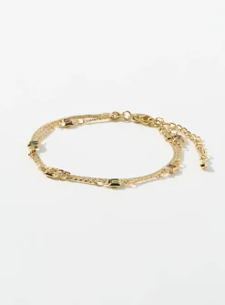 Square and colourful stone bracelet