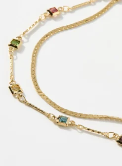 Square and colourful stone bracelet