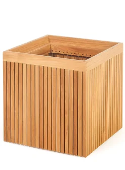 Square teak wood planter