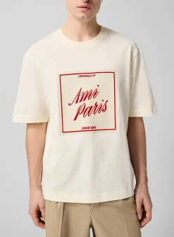 Square velvety logo T-shirt