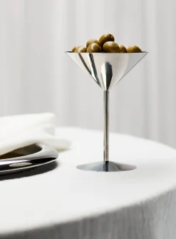 Stainless steel cocktail glass