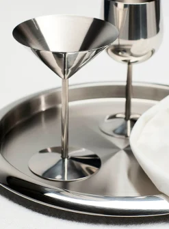 Stainless steel cocktail glass