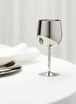 Stainless steel wine glass