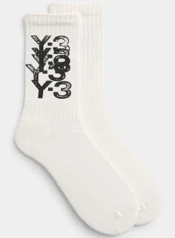 Stamped logo ribbed socks