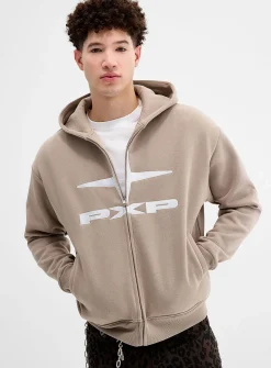 Star logo zip-up hoodie