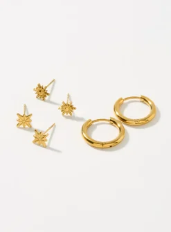 Star-and-ring earrings
