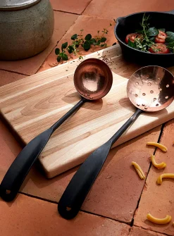 Steel and copper ladle and skimmer duo