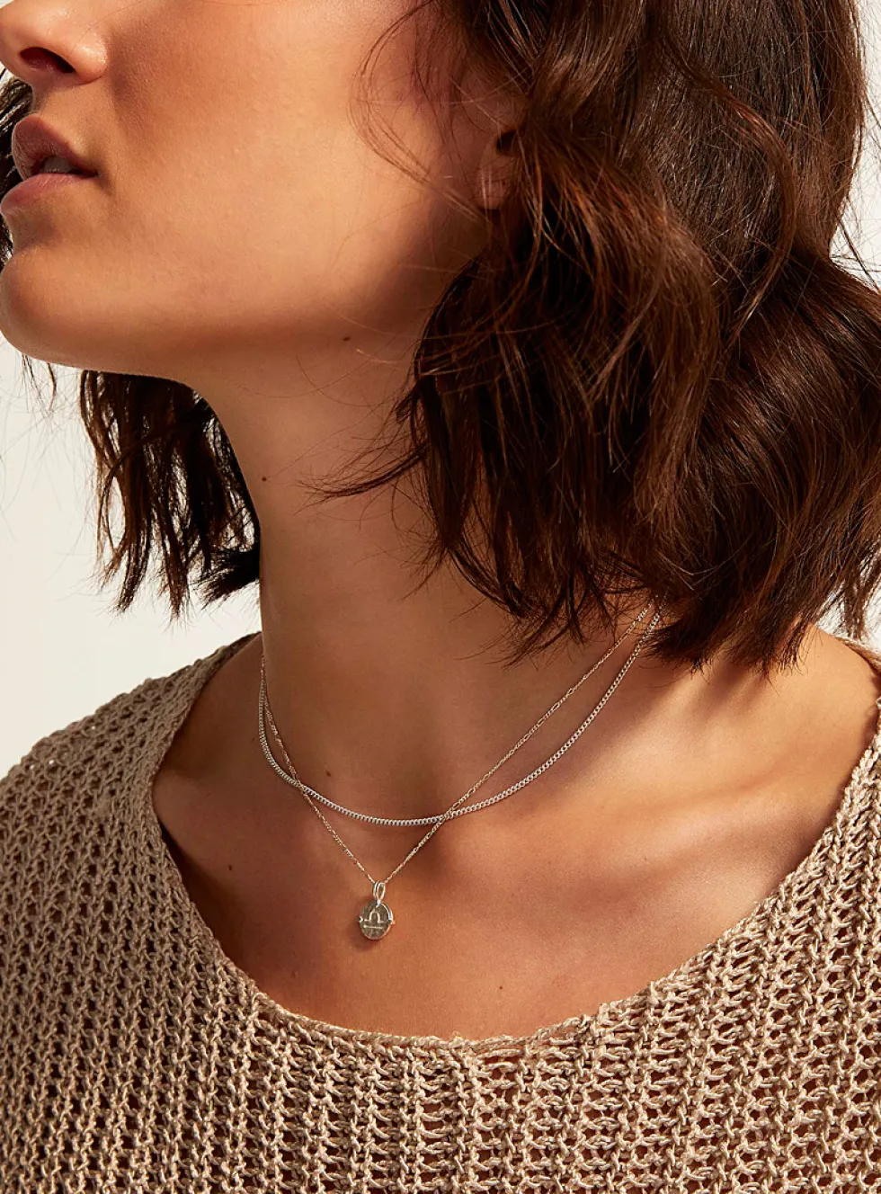 Sterling silver baby zodiac sign necklace and chain set