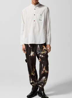 Still life print linen pant