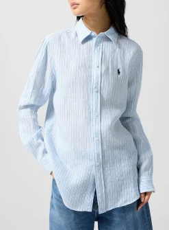 Stiped pure linen shirt