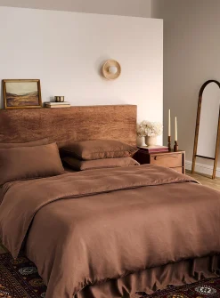 Stonewashed lyocell duvet cover set