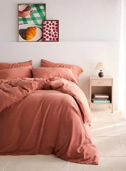 Stonewashed lyocell duvet cover set