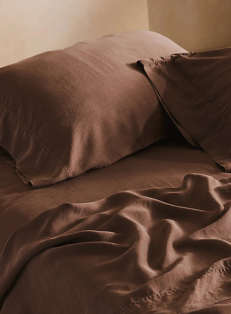 Stonewashed lyocell pillowcases