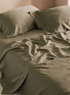 Stonewashed lyocell sheet set
