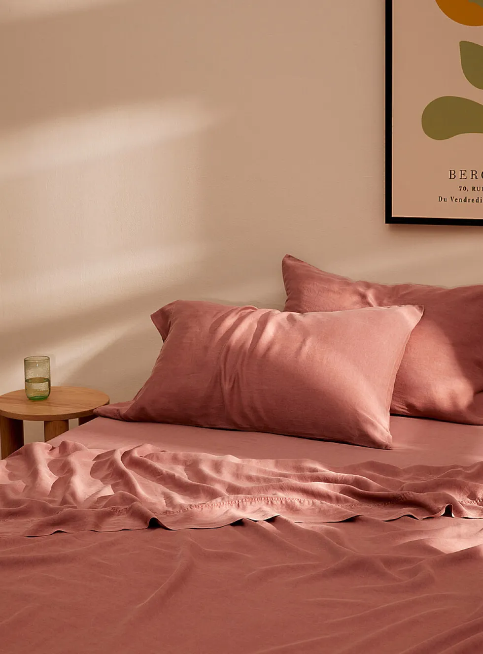 Stonewashed lyocell sheet set