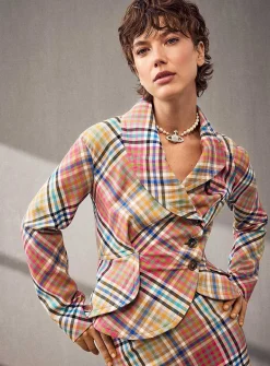 Stormy checkered asymmetrical jacket