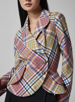 Stormy checkered asymmetrical jacket