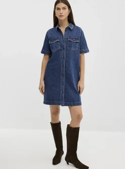 Straight-fit denim shirtdress