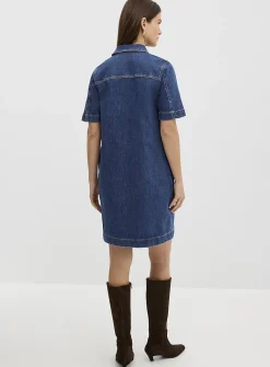 Straight-fit denim shirtdress