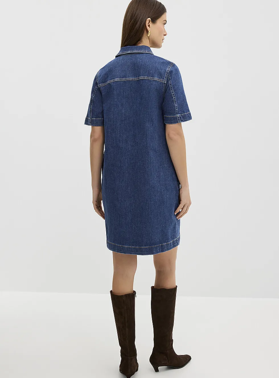 Straight-fit denim shirtdress