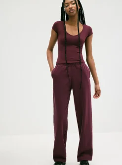 Straight-leg fleece pant