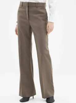 Straight-leg wool blend pant