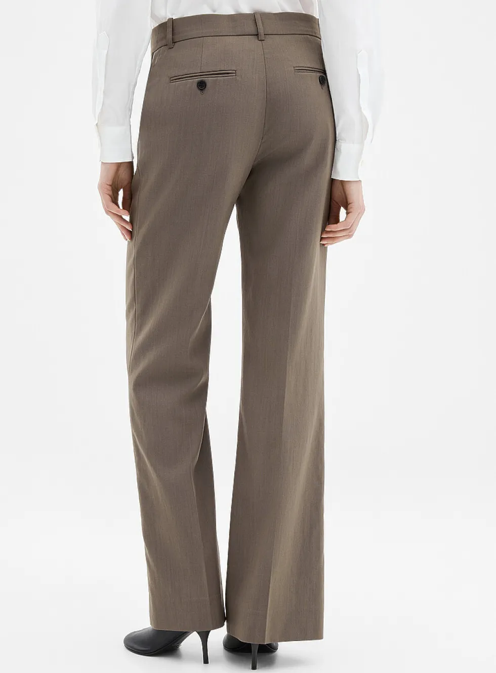 Straight-leg wool blend pant