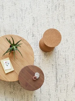 Strata grey striations pure wool rug