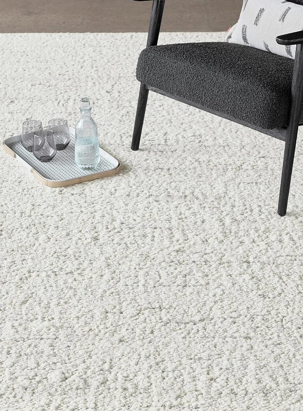 Strata grey striations pure wool rug