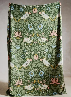 Strawberry thief soft plush throw