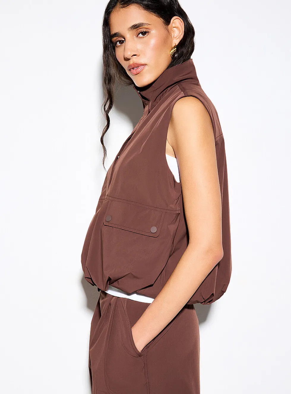 Stretch canvas bubble vest
