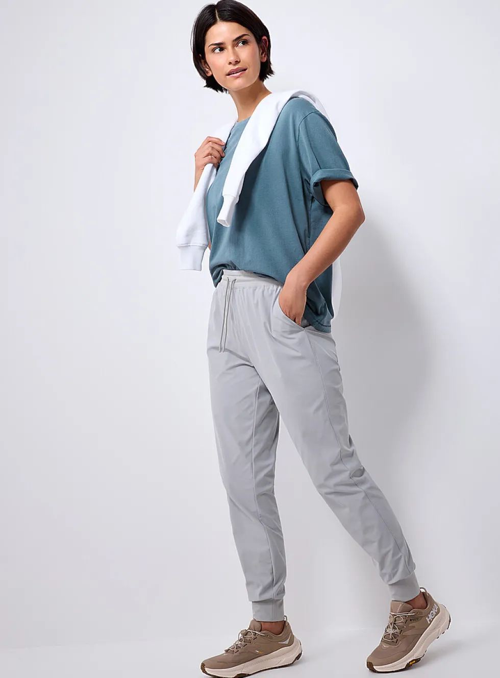 Stretch canvas joggers