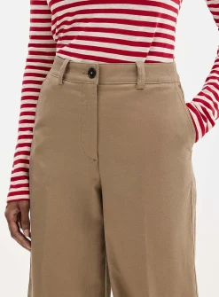 Stretch coffee-brown twill pant