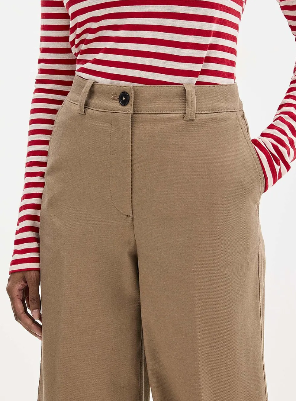 Stretch coffee-brown twill pant