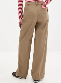 Stretch coffee-brown twill pant