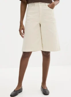 Stretch colourful denim Bermuda short