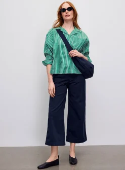 Stretch cotton navy blue chino pant