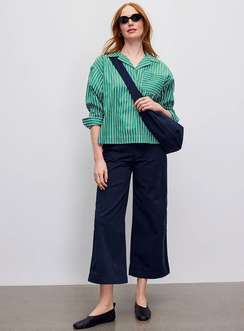 Stretch cotton navy blue chino pant
